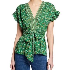 Max Studio|NWT Floral Print Ruffle-Sleeve Top